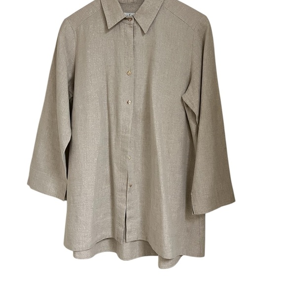 iLinen Button-Up Shirt with side pockets - Picture 1 of 4
